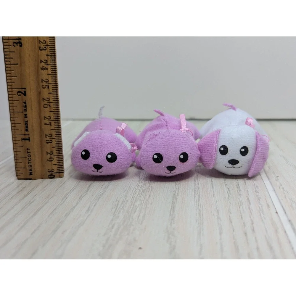 Petite Pet Surprise Plush Lot 5pc Small Purple Pink Blue Dog Cat Puppy Kitty